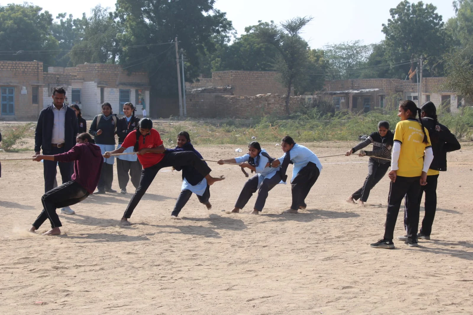 Students taking part in a team activity at Taabar Mela