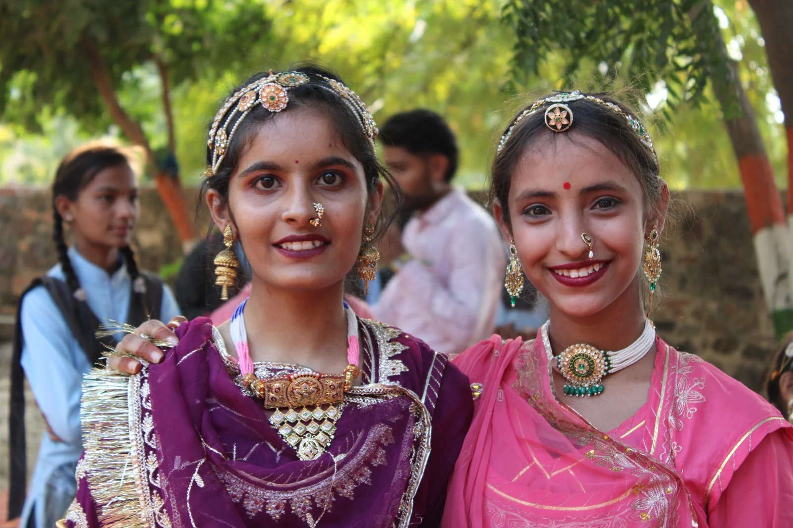 Young cultural performers in traditional costumes