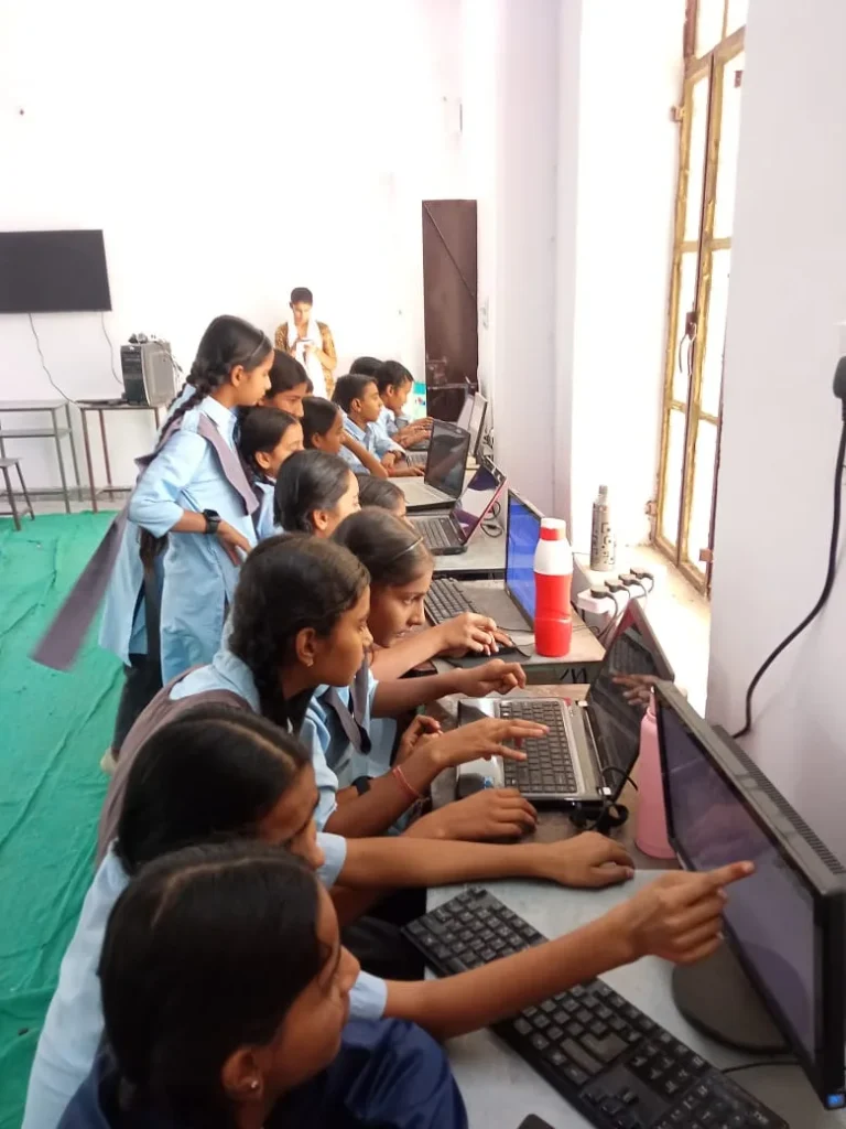 Computer literacy session in a school computer lab