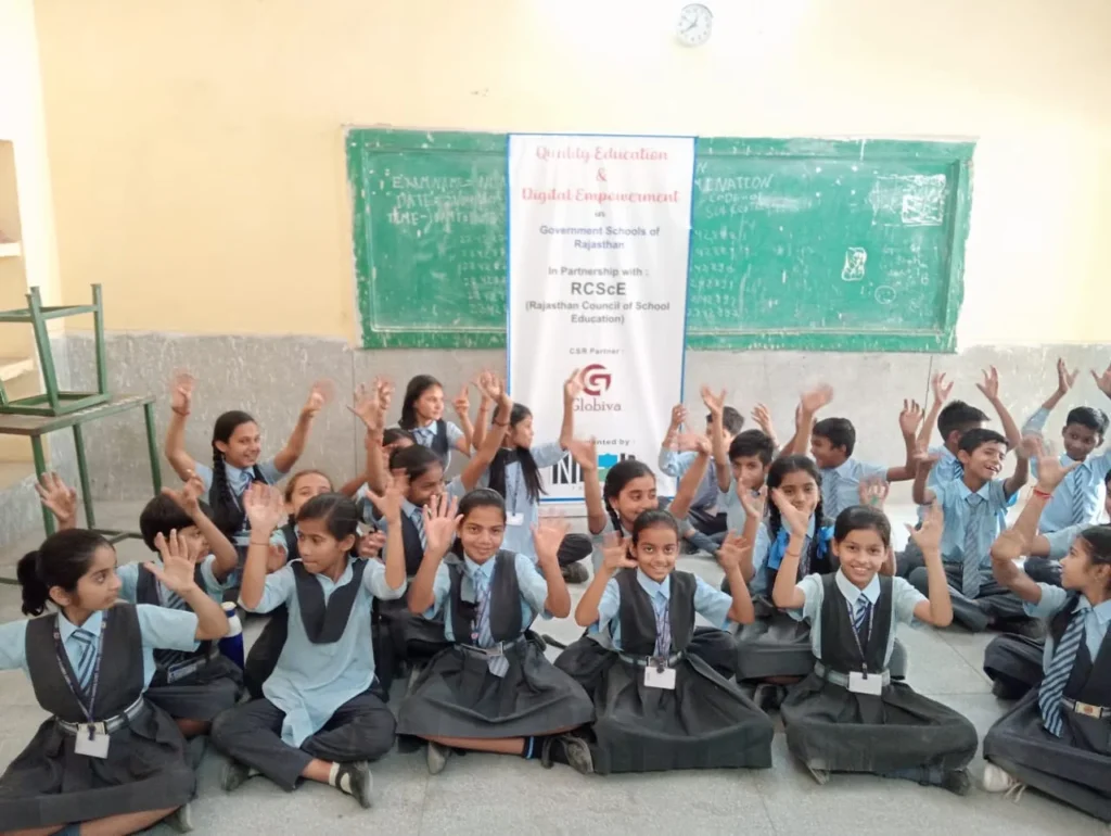 Students participating in a classroom activity